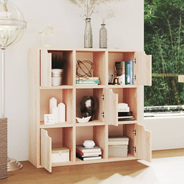 vidaXL Estante 88,5x27,5x88 cm contraplacado carvalho sonoma