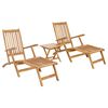 vidaXL Cadeira de Deck Dobr&aacute;vel com Mesa 2 pcs Natural
