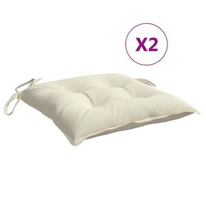 vidaXL Almofad&otilde;es de cadeira 2 pcs 40x40x7cm tecido oxford branco nata
