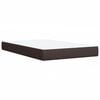 vidaXL Cama boxspring com colch&atilde;o 120x190 cm tecido castanho-escuro