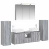 vidaXL Conjunto de M&oacute;veis para Banheiro 6 pcs Sonoma cinzento