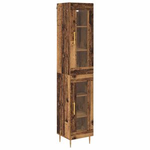 vidaXL Buff&ecirc; 2 pcs Madeira Antiga Vidro