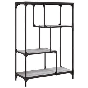 vidaXL Estante 81x36x115 cm derivados de madeira e a&ccedil;o cinzento sonoma