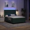 vidaXL Cama Box Spring com LED e Colch&atilde;o Verde 140 x 190 cm Veludo