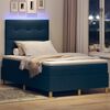 vidaXL Cama Box Spring LED com colch&atilde;o Azul 120 x 200 cm tecido