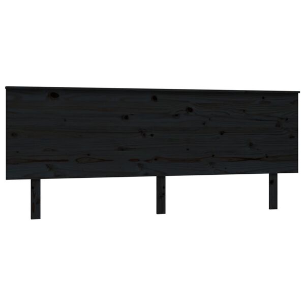 vidaXL Cabeceira de cama 204x6x82,5 cm pinho maci&ccedil;o preto