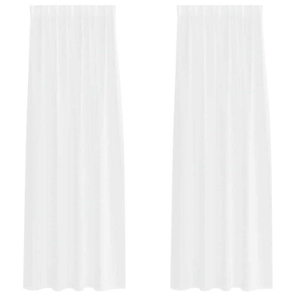 vidaXL Cortina de Voile 2 pcs Branco 225 x 140 cm Poliéster