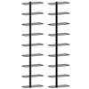 vidaXL Garrafeiras de parede para 18 garrafas 2 pcs ferro preto