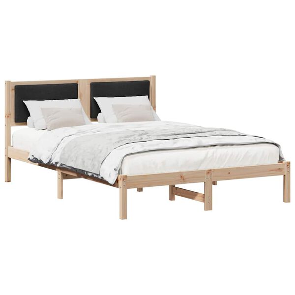 vidaXL Estrutura da Cama Preto 140 x 190 cm Madeira de Pinheiro S&oacute;lida