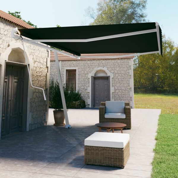 vidaXL Toldo autom&aacute;tico independente 500x350 cm antracite