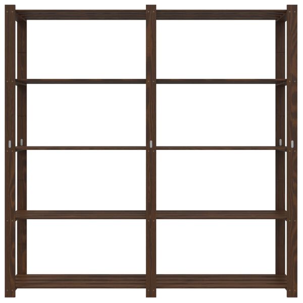 vidaXL Unidade de 5 prateleiras 170x38x170 cm pinho maci&ccedil;o castanho