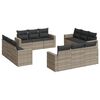 vidaXL 12 pcs conj. sof&aacute;s jardim com almofad&otilde;es vime PE cinzento-claro