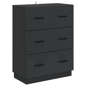 vidaXL Gabinete de Gavetas Preto 66 x 34,5 x 87 cm