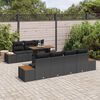 vidaXL Conjunto de Sof&aacute; de Jardim 8 pcs Preto Rattan Sint&eacute;tico