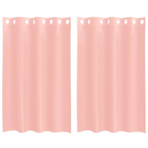 vidaXL Cortinas de voile com ilh&oacute;s 2 pcs rosa 140x175 cm
