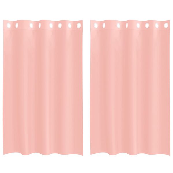 vidaXL Cortinas de voile com ilhós 2 pcs rosa 140x175 cm