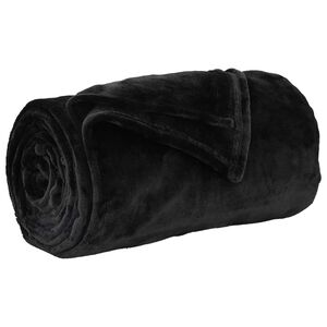 vidaXL Cobertor Preto 130 x 150 cm L&atilde;