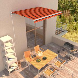 vidaXL Toldo retr&aacute;til Laranja e Marrom 600 &times; 300 cm