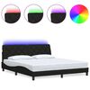 vidaXL Estrutura de cama com LED sem colch&atilde;o 180x200 cm tecido preto