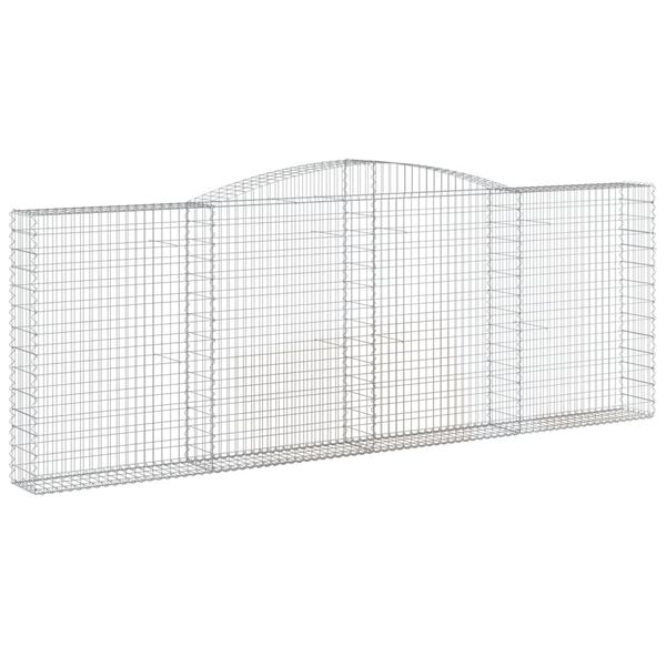 vidaXL Cestos gabi&atilde;o arqueados 2pcs 400x30x140/160cm ferro galvanizado