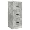 vidaXL Gabinete de Gavetas Cinzento Cimento 33 x 34,5 x 87 cm
