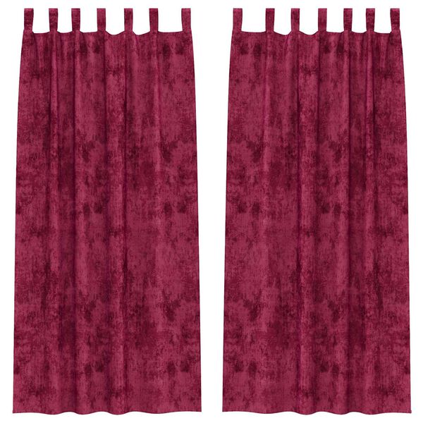 vidaXL Cortinas de Veludo 2 pcs vermelho tinto 260 x 140 cm Veludo