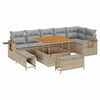 vidaXL Conjunto de Sof&aacute; de Jardim 9 unid. Bege vime PE