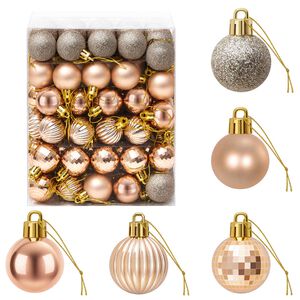 vidaXL Conjunto de Bolas de Natal 150 unid. Rosa dourado 3 cm