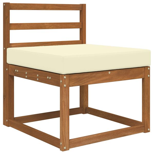 vidaXL Almofada para Sof&aacute; Externo Creme 60 x 60 x 8 cm Poli&eacute;ster