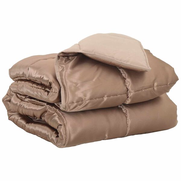 vidaXL Duvet de Ano Inteiro Ouro 220 x 200 cm Cetim e Microfibra