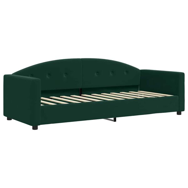 vidaXL Sof&aacute;-cama c/ gavet&atilde;o e colch&otilde;es 80x200cm veludo verde-escuro
