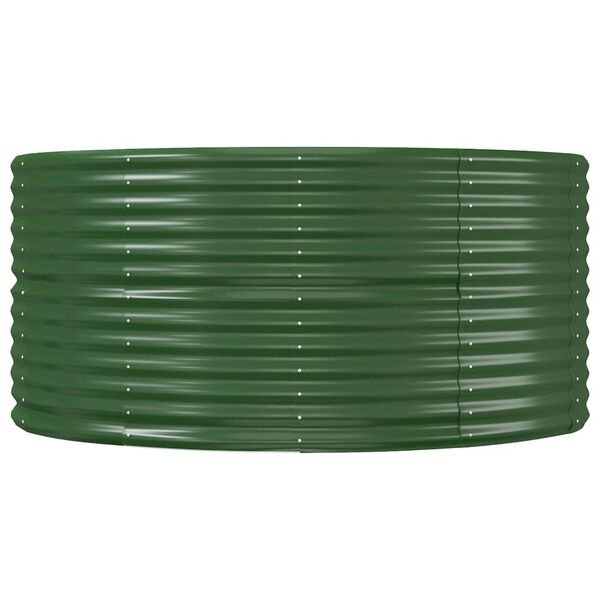 vidaXL Canteiro elevado jardim 291x140x68 cm a&ccedil;o galvanizado verde