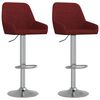 vidaXL Bancos de bar 2 pcs tecido vermelho tinto