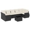 vidaXL 8 pcs conjunto sof&aacute;s de jardim com almofad&otilde;es vime PE preto