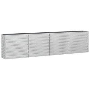 vidaXL Canteiro elevado de jardim 320x40x77cm a&ccedil;o galvanizado prateado
