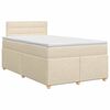 vidaXL Cama box spring com colch&atilde;o Creme 120 x 190 cm Tecido