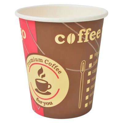 vidaXL Copos de café descartáveis 1000 pcs papel 240 ml (8 oz)