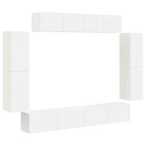 vidaXL Gabinete para TV 8 pcs Branco