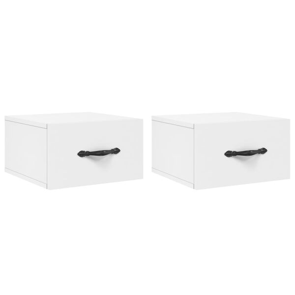 vidaXL Mesas de cabeceira montagem na parede 2 pcs 35x35x20 cm branco