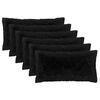 vidaXL Almofada 6 unid. HEERLEN Preto 40 x 80 cm Fleece PV