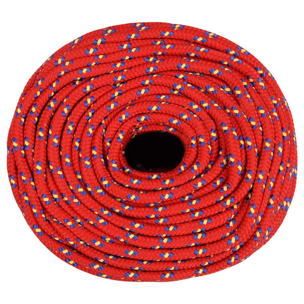 vidaXL Corda de barco 8 mm 50 m polipropileno vermelho