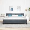 vidaXL Cama Box Spring LED com led Cinza Escuro 200 x 200 cm Veludo