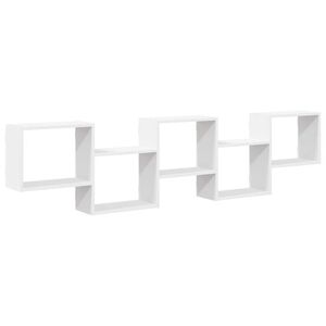 vidaXL Estante parede c&uacute;bica 5 compartimentos derivados madeira branco