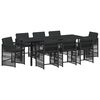 vidaXL Conjunto de Jantar para Jardim 9 unid. Preto vime PE