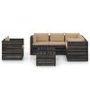 vidaXL 8 pcs conj. lounge jardim + almofad&otilde;es madeira impreg. cinzento