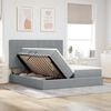 vidaXL Cama com Armazenamento com colch&atilde;o Cinzento-claro 180 x 200 cm