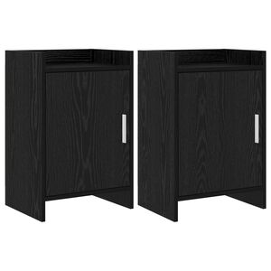 vidaXL Mesas de cabeceira 2 pcs Carvalho Preto 40 x 30 x 60 cm