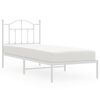 vidaXL Estrutura de cama com cabeceira 90x190 cm metal branco