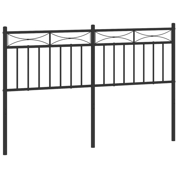 vidaXL Cabeceira de cama 135 cm metal preto