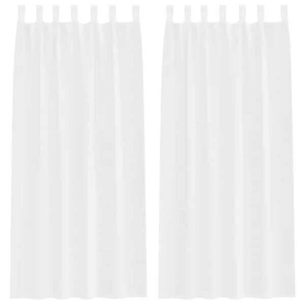 vidaXL Cortina de Voile 2 pcs Branco 260 x 140 cm Poli&eacute;ster